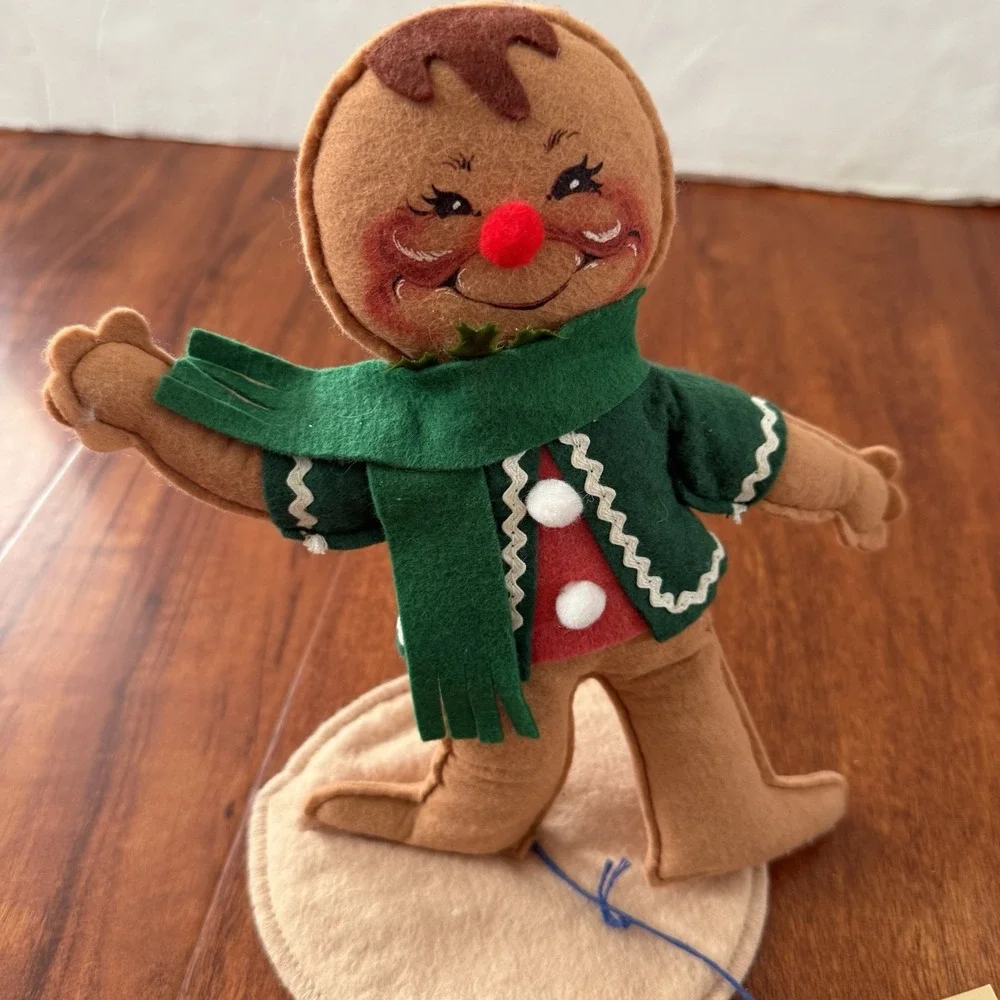 Annalee Christmas Gingerbread 9 inch Man Boy 1992 Poseable Figure USA Made Clean